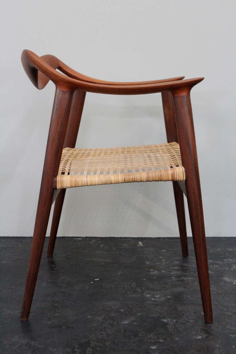 A beautifully crafted and sculptural Bambi arm chair by Rolf Rastad & Adolf Relling for Gustav Bahus.