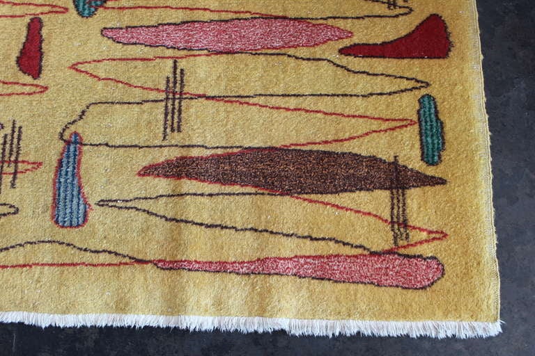 Mid-20th Century 1950's French Modernist Rug