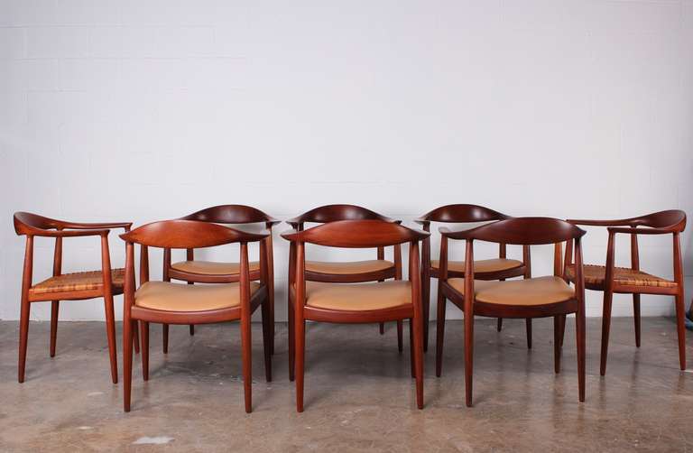 Danish Set of Round Chairs by Hans Wegner