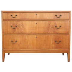 Vintage 1940s Danish Three Drawer Chest