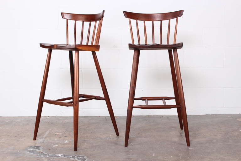 Set of Five Barstools by George Nakashima In Good Condition In Dallas, TX