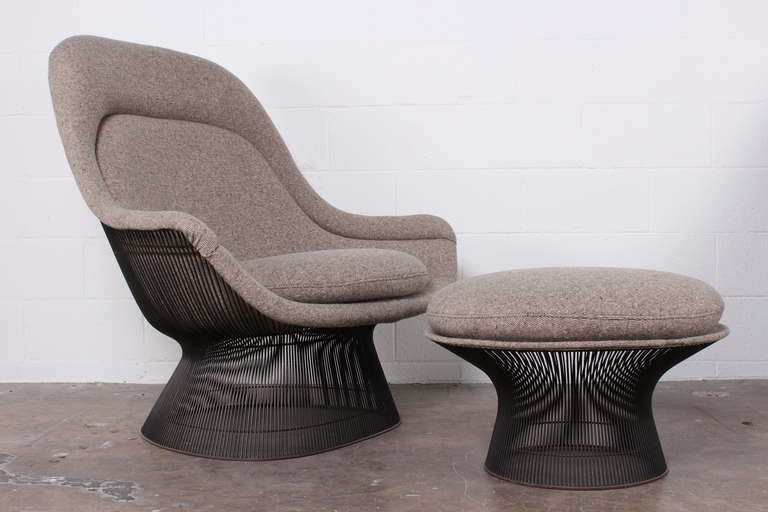 Pair of Bronze Throne Chairs and Ottoman by Warren Platner for Knoll 2