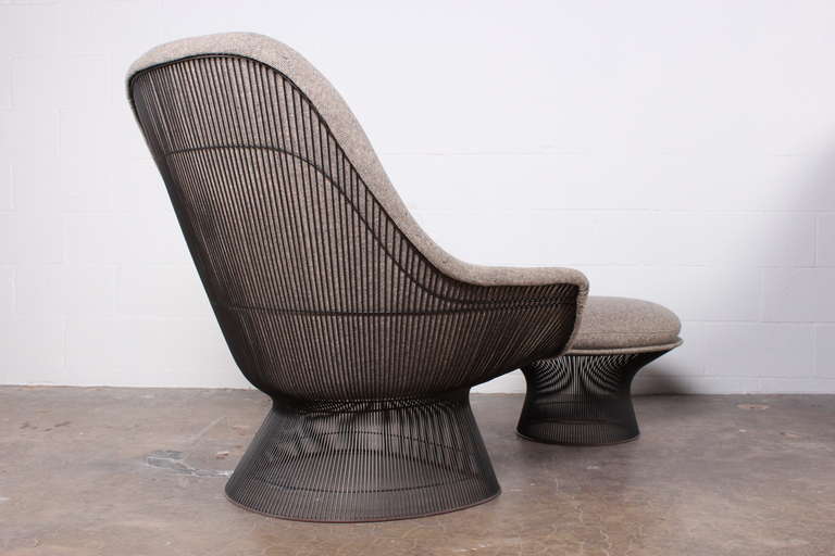 Pair of Bronze Throne Chairs and Ottoman by Warren Platner for Knoll 3