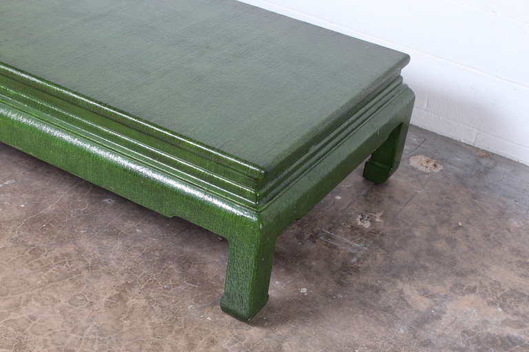 Large Linen Covered Coffee Table by Karl Springer 2