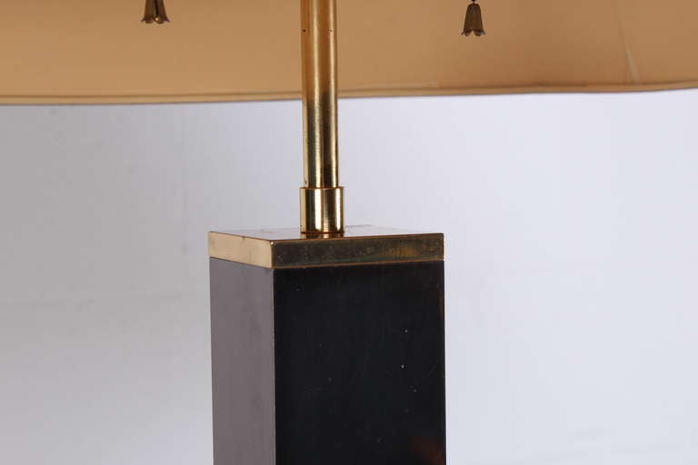 Gunmetal and Brass Floor Lamp by Karl Springer In Excellent Condition In Dallas, TX