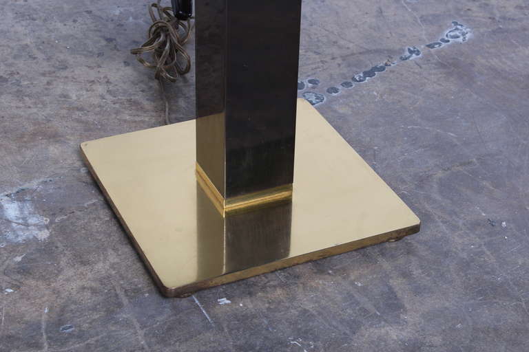 Late 20th Century Gunmetal and Brass Floor Lamp by Karl Springer