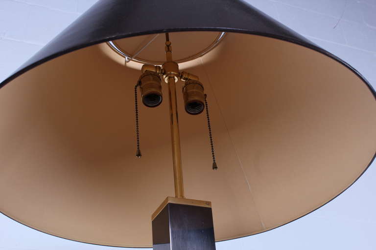 Gunmetal and Brass Floor Lamp by Karl Springer 2