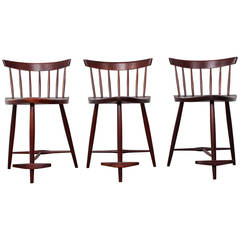 Set of Three Mira Barstools by George Nakashima