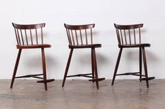 Set of Three Mira Barstools by George Nakashima