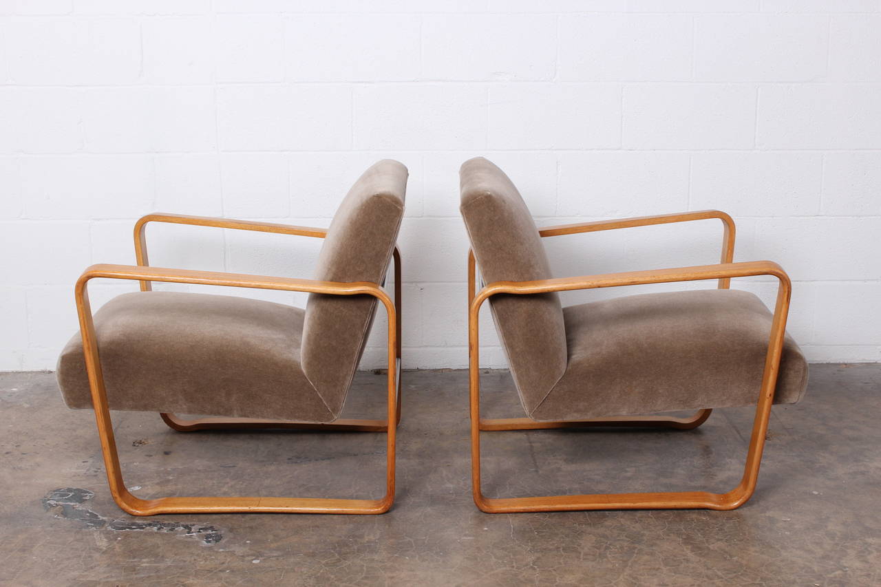 Pair of Tank Chairs by Edward Wormley for Dunbar In Good Condition In Dallas, TX