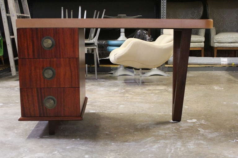 Cork Top Desk by Paul Frankl In Good Condition In Dallas, TX