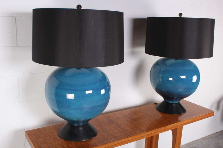 Pair of Large Ceramic Table Lamps 1