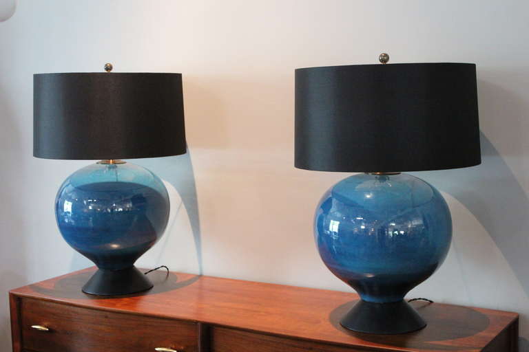 Pair of Large Ceramic Table Lamps 5
