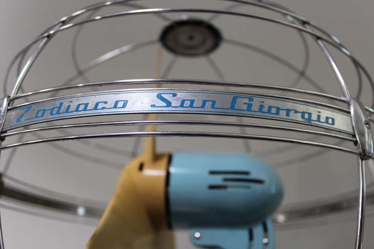 Mid-20th Century Rare Zodiaco Floor Fan by San Giorgio Elettrodomestici