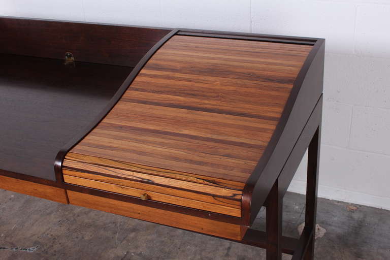 Rosewood Roll Top Desk by Edward Wormley for Dunbar In Good Condition In Dallas, TX