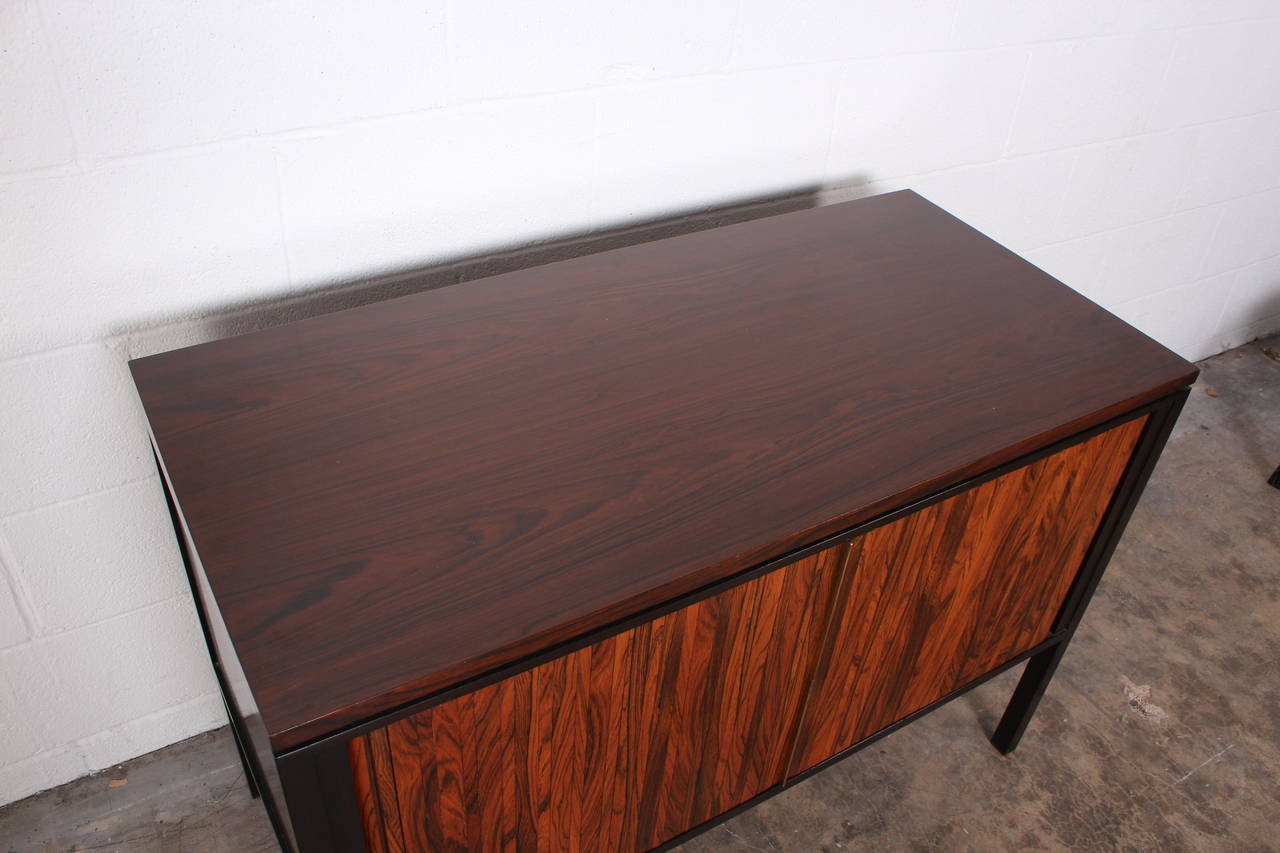 Rosewood Tambour Cabinet by Edward Wormley for Dunbar In Good Condition In Dallas, TX