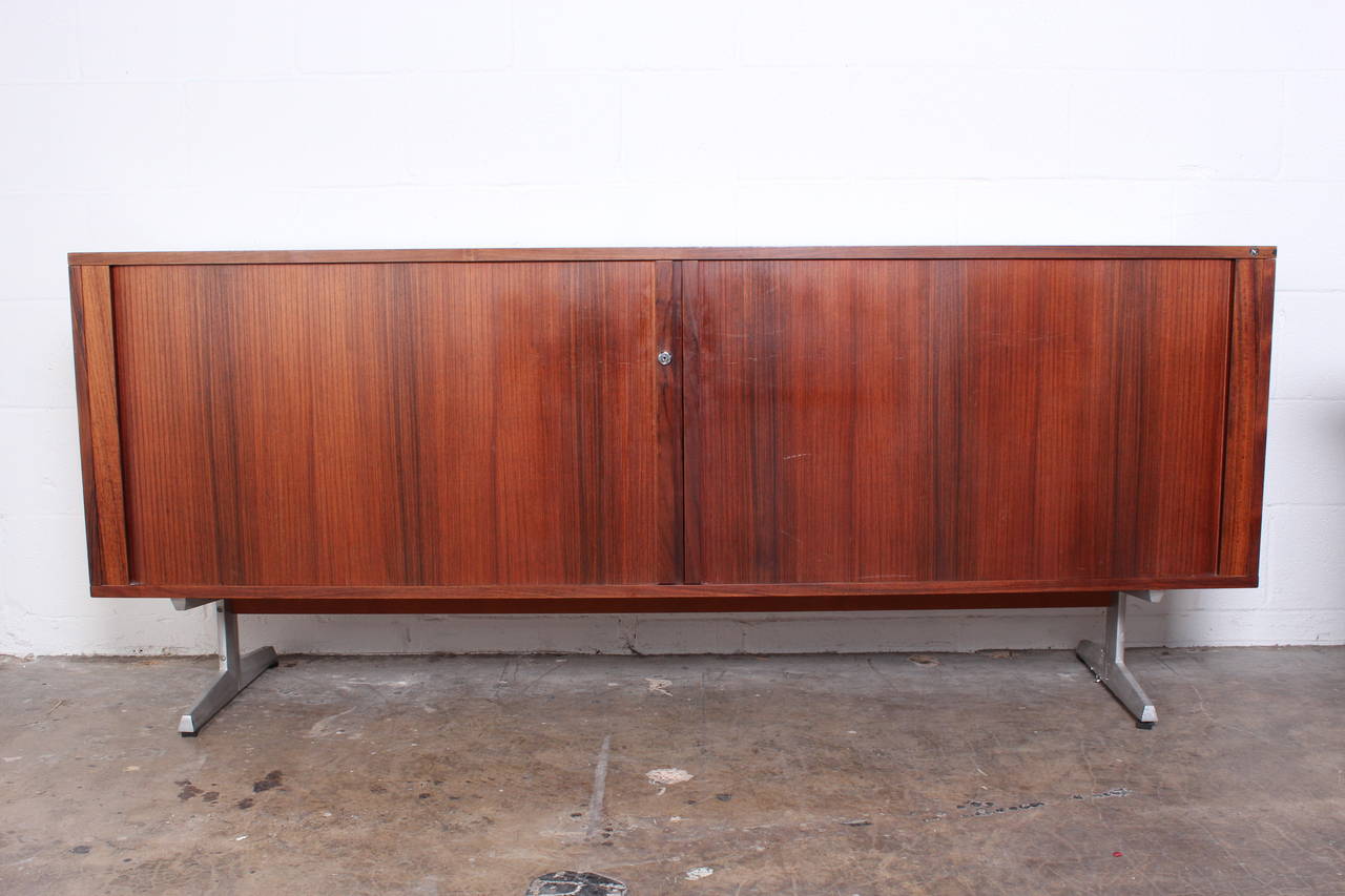Cantilevered Rosewood Desk and Credenza 5