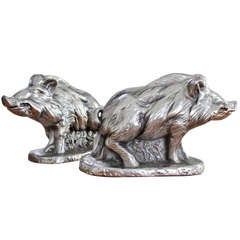 Pair of Nickel Plated Razorback Bookends