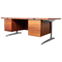 Cantilevered Rosewood Desk and Credenza