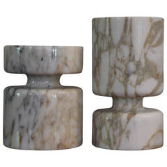 Pair of Marble Vases by Angelo Mangiarotti for Knoll