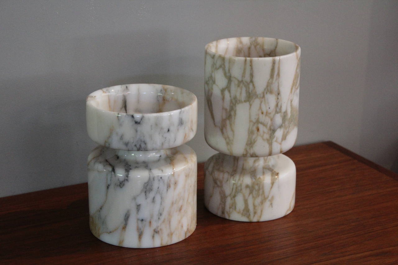 Pair of Marble Vases by Angelo Mangiarotti for Knoll 5