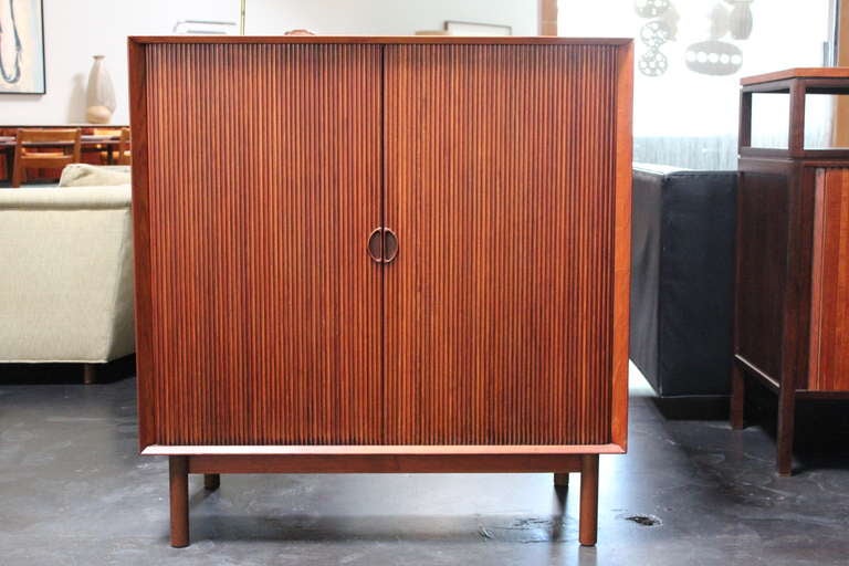 Tambour cabinet/Bookcase by Peter Hvidt at 1stdibs