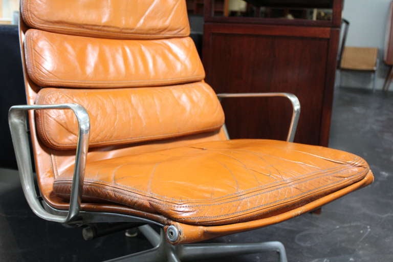 American Soft Pad Lounge Chair and Ottoman by Charles Eames
