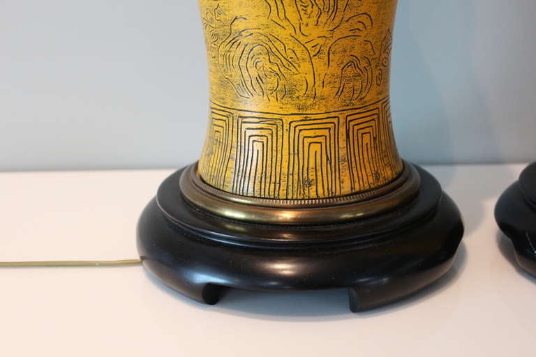 Mid-20th Century Pair of Ceramic Lamps by Paul Hanson