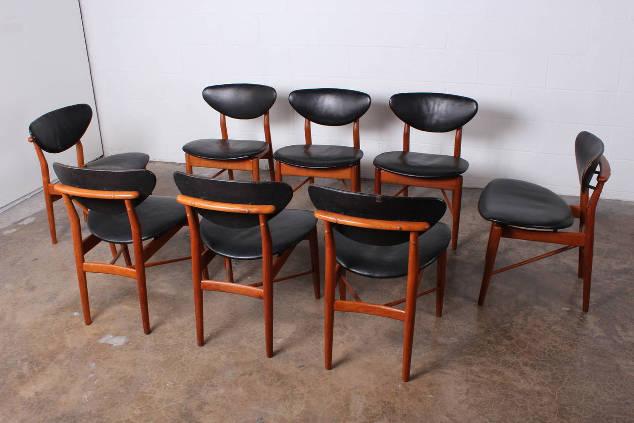 Eight Nv108 Dining Chairs by Finn Juhl In Good Condition In Dallas, TX