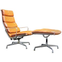 Vintage Soft Pad Lounge Chair and Ottoman by Charles Eames