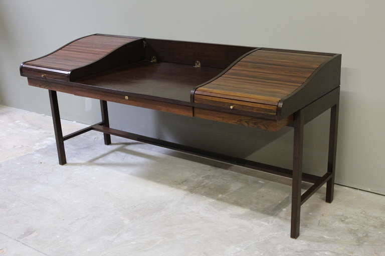 American Rosewood Roll Top Desk by Edward Wormley for Dunbar