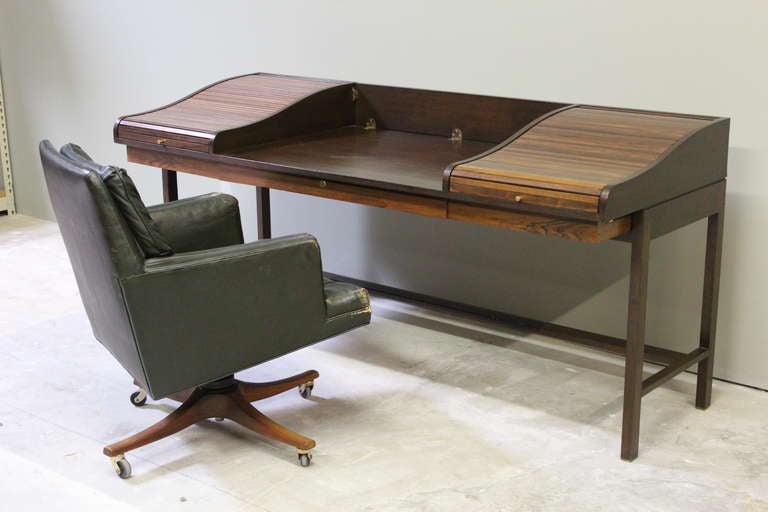 Rosewood Roll Top Desk by Edward Wormley for Dunbar 3