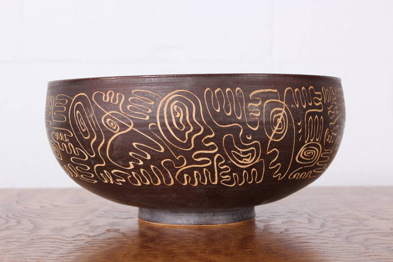 Early Sgraffito Bowl by Edwin and Mary Scheier 2