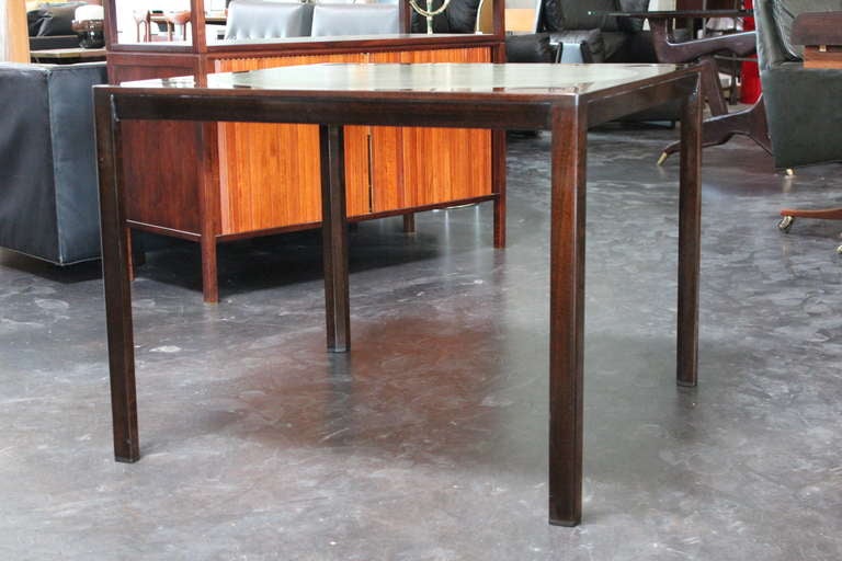 American Game Table With Leather Insert By Edward Wormley For Dunbar