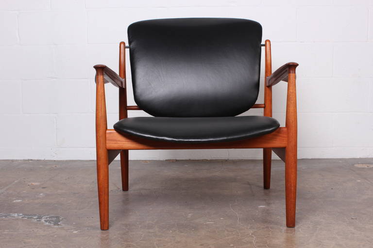 Finn Juhl Model FD136 Teak and leather Lounge Chair for France & Son.