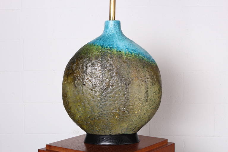 Large Ceramic Lamp by Raymor 4