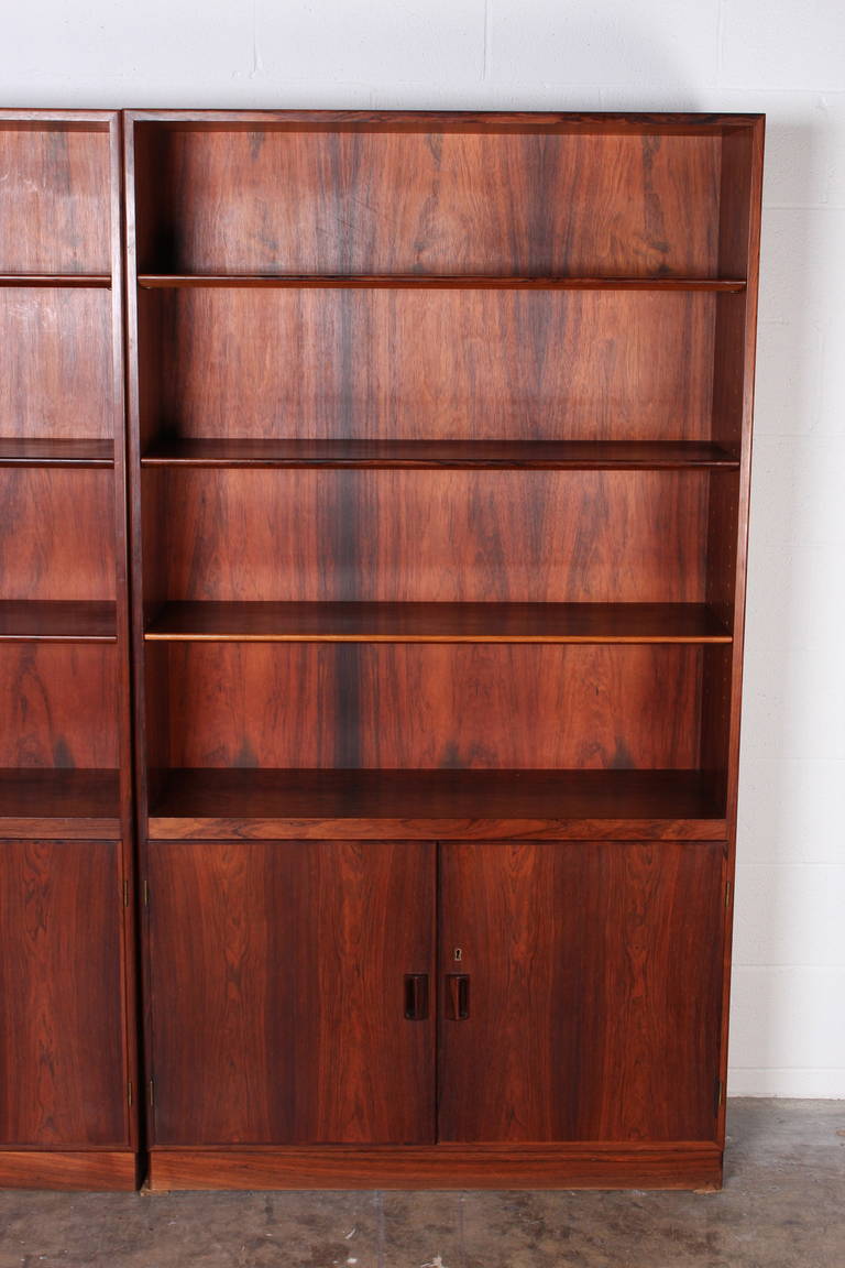 Rosewood Bookcases by Børge Mogensen for Soborg In Good Condition In Dallas, TX