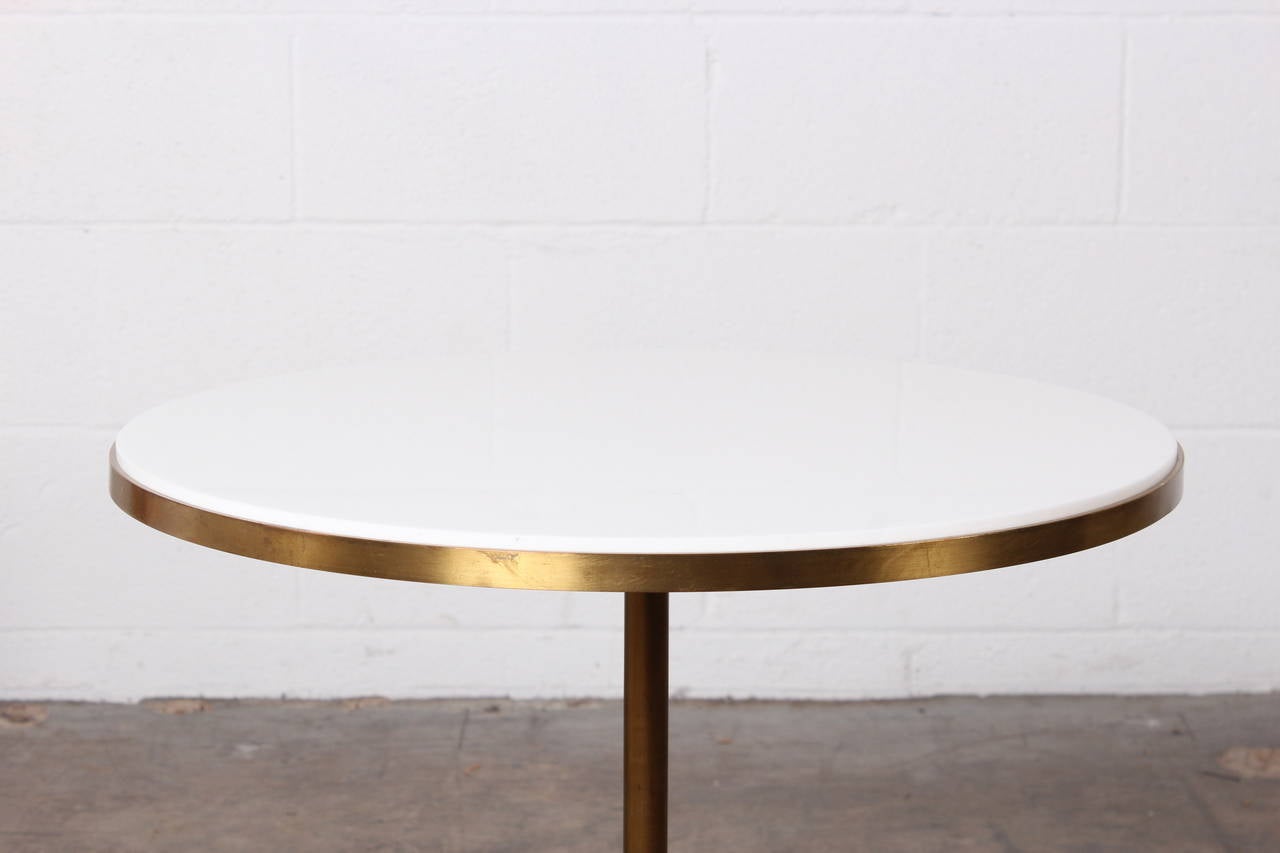 Brass and Vitrolite Side Table Designed by Paul McCobb 1