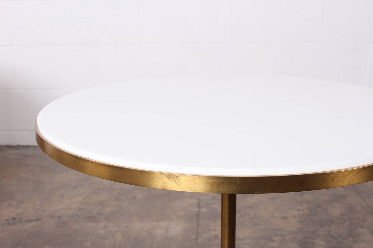 Brass and Vitrolite Side Table Designed by Paul McCobb 4
