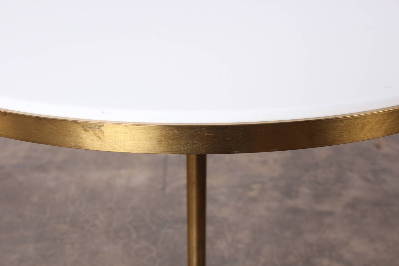 Brass and Vitrolite Side Table Designed by Paul McCobb 5