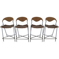 Four Counter Height Barstools By Arthur Umanoff