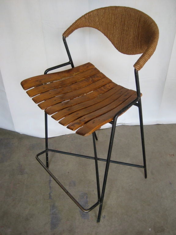 Four Counter Height Barstools By Arthur Umanoff 1