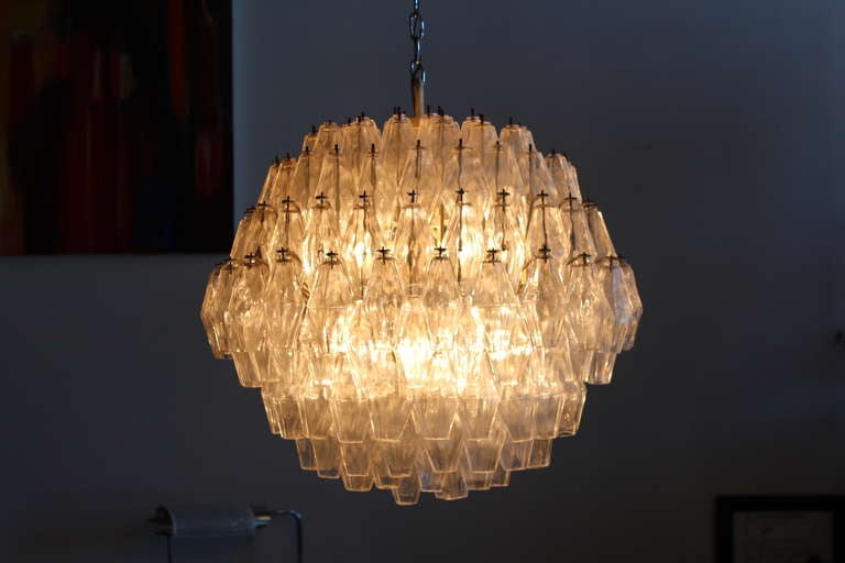 Mid-20th Century Large Vintage Carlo Scarpa for Venini Polyhedral Chandelier