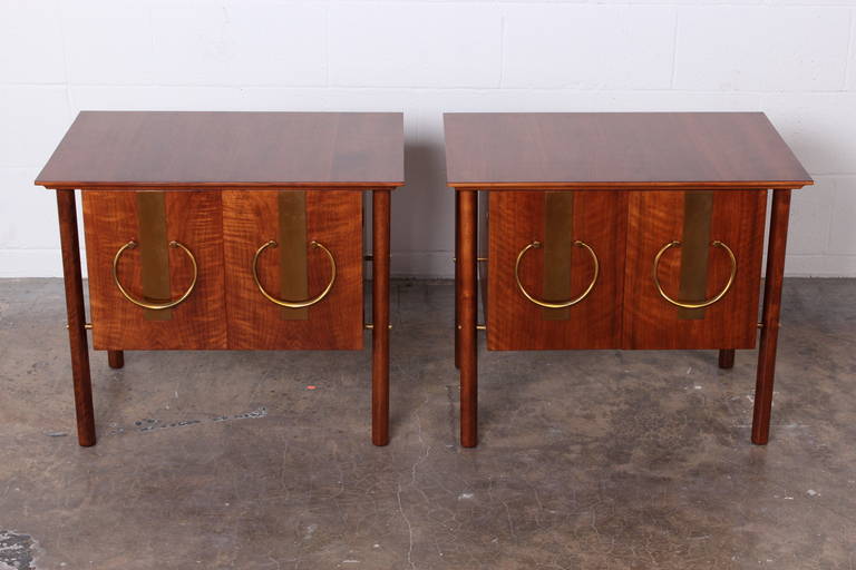 Pair of Nightstands by Bert England for Johnson Furniture In Excellent Condition In Dallas, TX