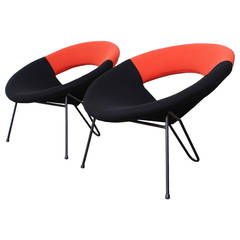 Retro Pair of "Satellite" Lounge Chair by Henri Lancel