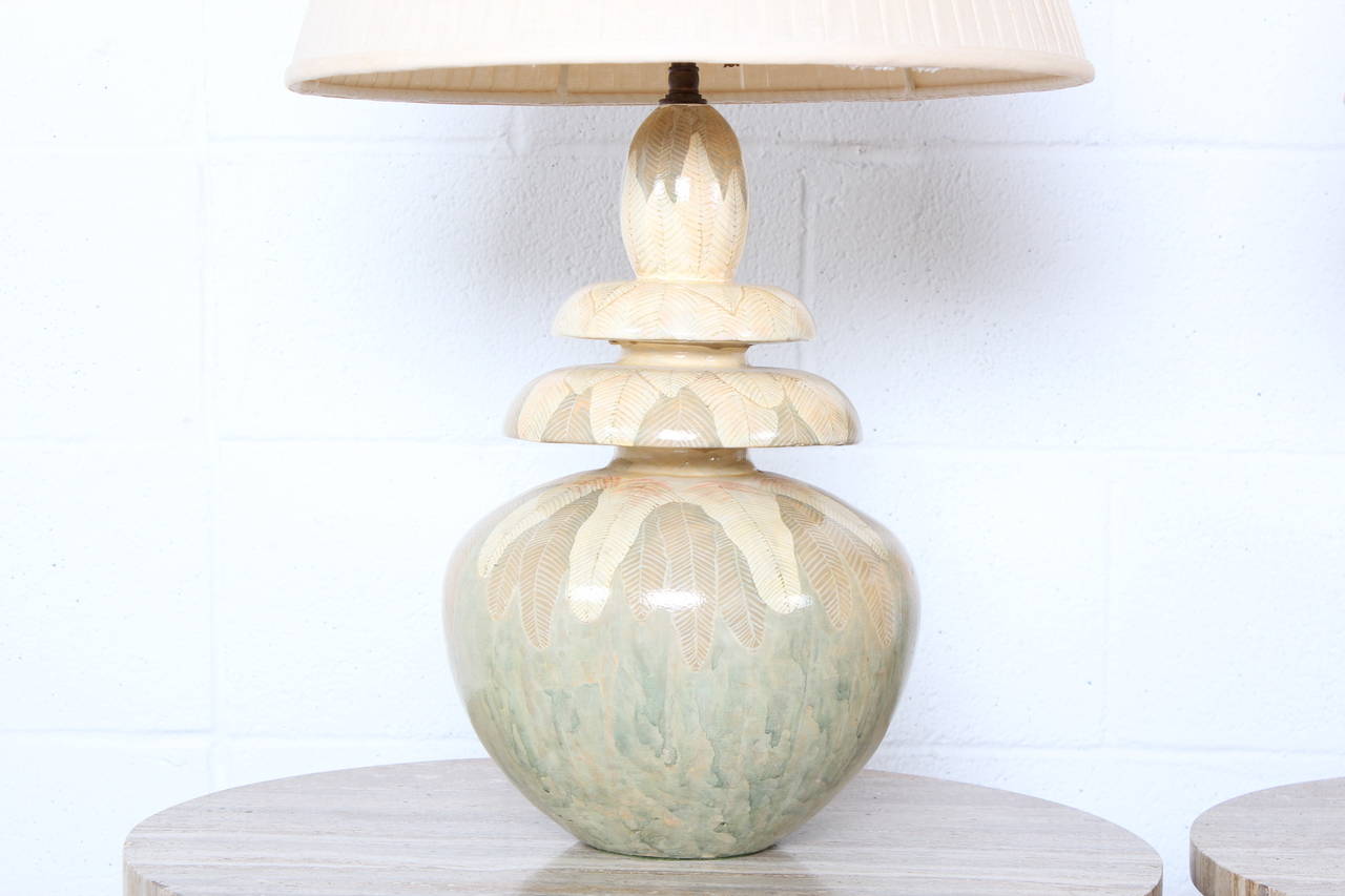 Pair of Hand Painted Table Lamps by Parish-Hadley 1