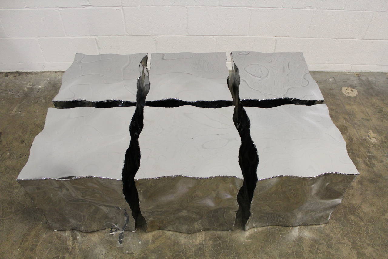 Mid-20th Century Set of Six Sculpted Chrome Tables by Jack Hanson