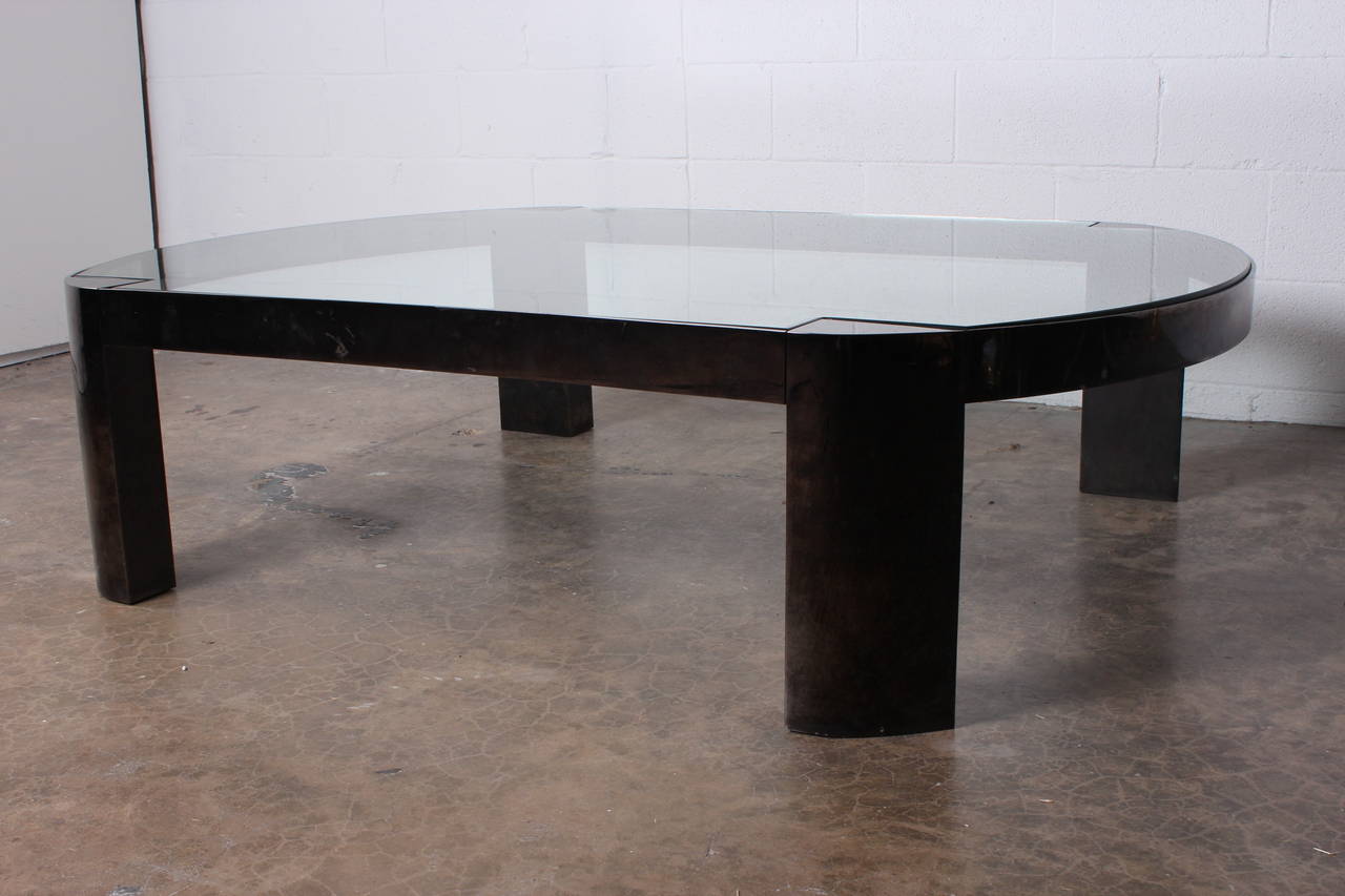Late 20th Century Large Gunmetal Coffee Table by Karl Springer