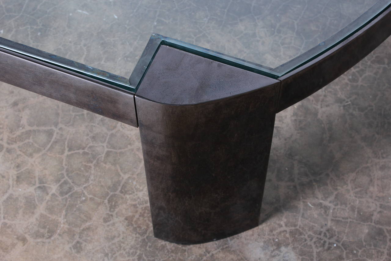 Large Gunmetal Coffee Table by Karl Springer 2