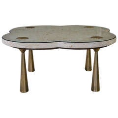 Clover Shaped Travertine Table
